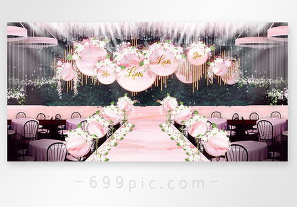 粉色大理石唯美婚礼效果图高清图片