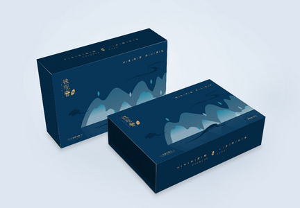 创意简约蓝色铁观音茶叶礼盒包装图片