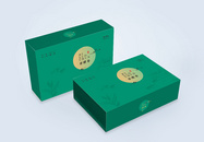 简约绿色茶叶礼盒包装图片