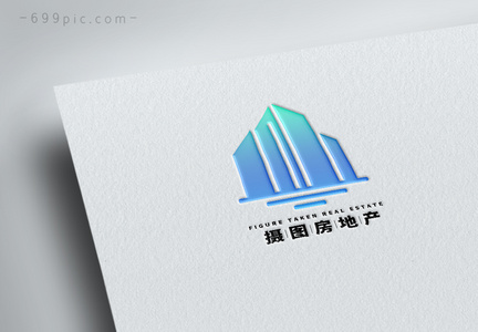 几何形状房地产高楼logo设计图片