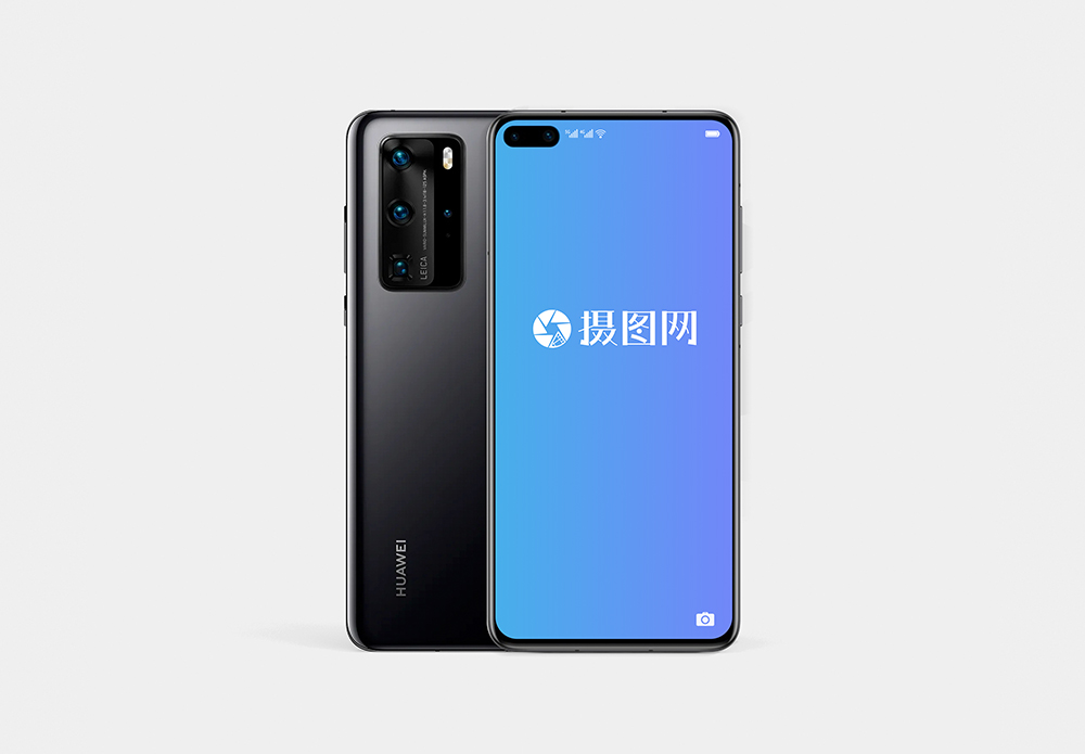 华为p40pro遮挖孔壁纸,华为p40挖孔屏壁纸 华为董事华为huawei手机p40pro样机亮黑色模板