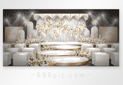 白金色高端泰式婚礼效果图高清图片