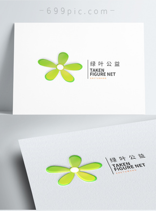 环保图案循环花朵环保logo设计模板