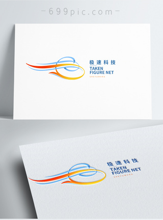 蓝色立体花纹纹样logo设计图片