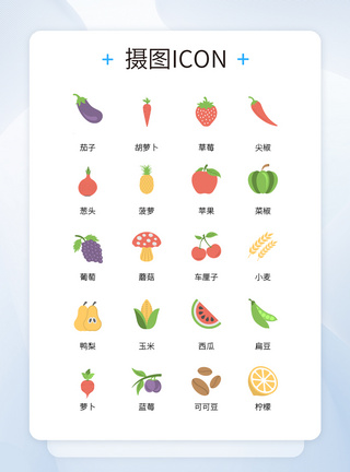 农作物产品彩色图标水果高清图片素材