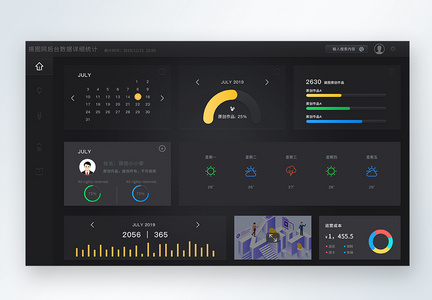 ui设计后台数据可视化web界面图片