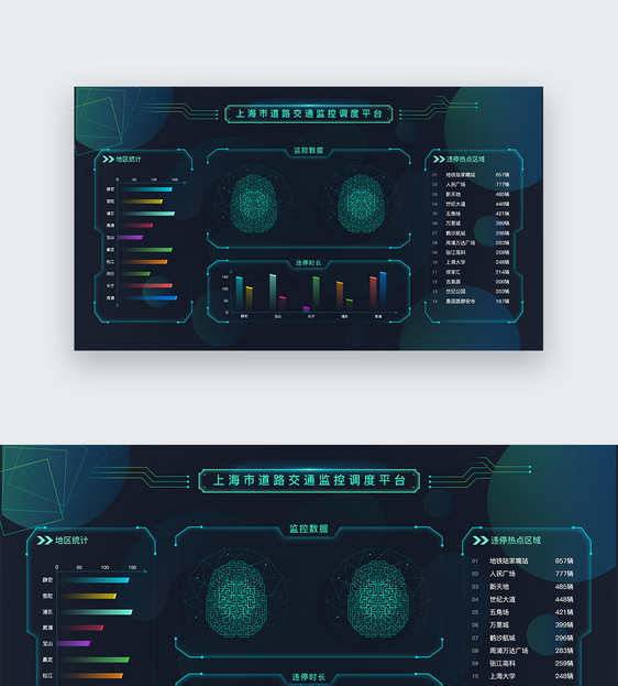 UI设计后台数据可视化web界面图片