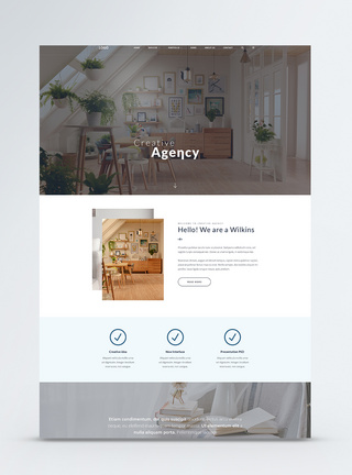 ui设计家具商务官网web首页web界面高清图片素材