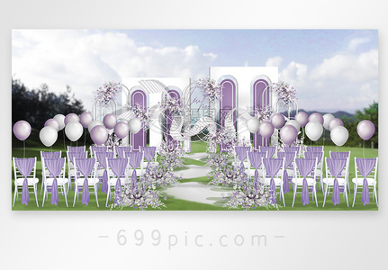 少女紫户外折纸婚礼效果图高清图片