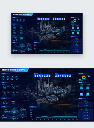 城市综合管理可视化大数据分析后台web界面图片