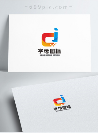 笔触变形字体字母LOGO设计模板