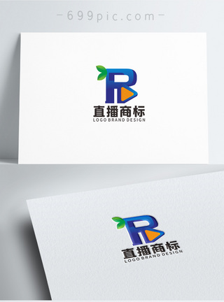 R字母播放器LOGO设计模板