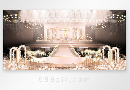 香槟色清新梦幻婚礼效果图图片