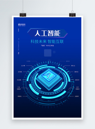 AI人工智能芯片科技海报图片