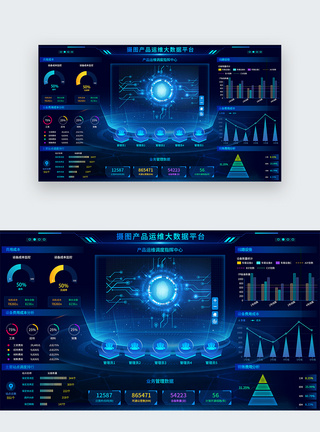 云运维UI设计蓝色科技设备产品运维web可视化界面模板