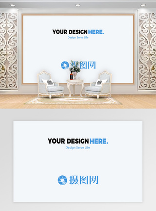 电视墙背景墙样机模板