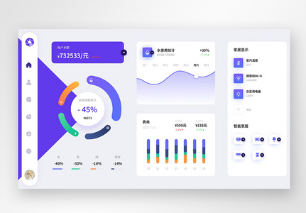 UI设计WEB家居后台管理界面图片