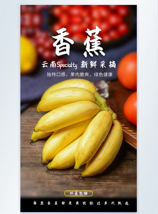 皇帝香蕉水果摄影海报模板