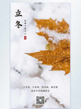 立冬节气冬天积雪摄影图海报图片