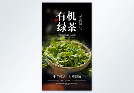 有机绿茶美食摄影图海报图片