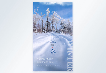 清新简约文艺立冬摄影图海报图片