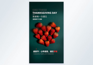 感恩节心怀感恩遇见草莓摄影图海报图片