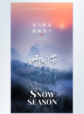 传统二十四节气小雪摄影图海报图片