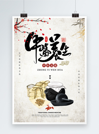 中国传统中医养生宣传海报图片