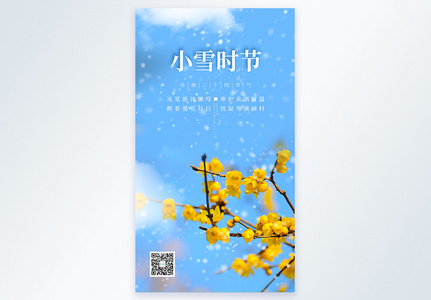 清新简约小雪节气摄影图海报高清图片