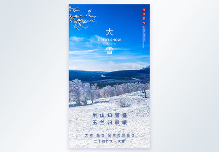 大雪节气二十四节气摄影图海报图片