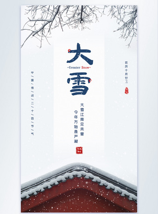 二十四节气之大雪宣传摄影图海报图片