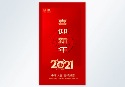 喜迎新年摄影图海报图片