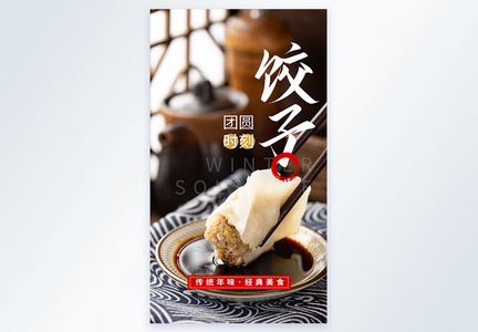 传统水饺美食摄影图海报图片