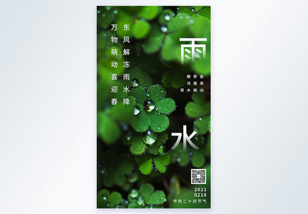 清新雨水传统节气摄影图海报图片