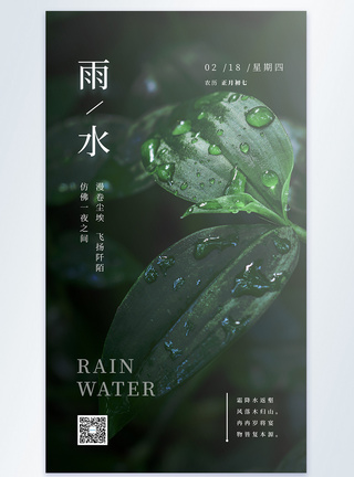 清新简约文艺雨水节气摄影图海报图片