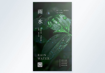 清新简约文艺雨水节气摄影图海报图片