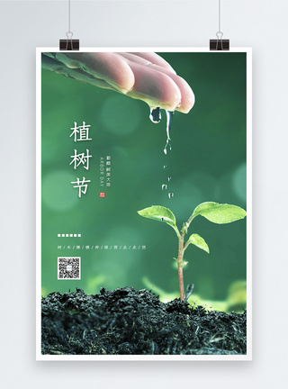 清新简约文艺植树节海报图片