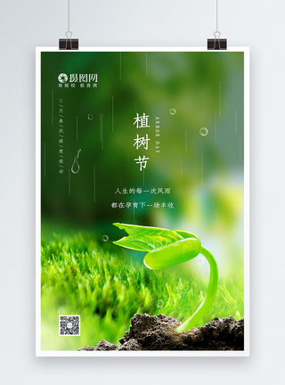 清新简约创意植树节海报图片