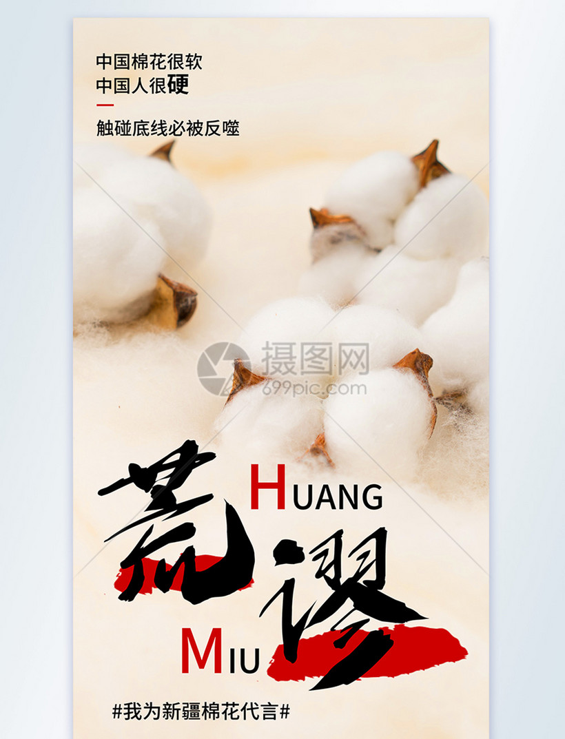我为新疆棉花代言公益宣传摄影图海报