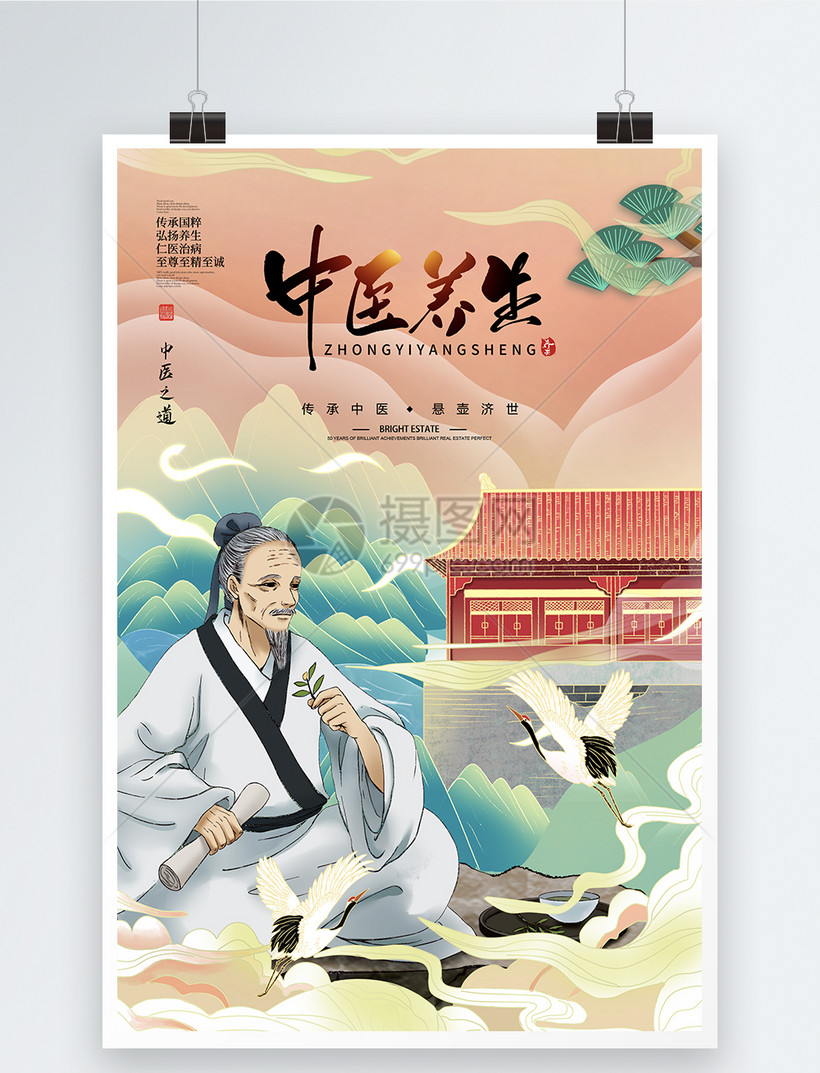 国潮风时尚大气中医文化海报