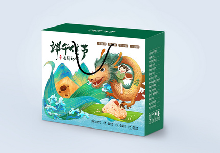 端午节粽子国潮风包装礼盒图片