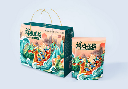 端午节国潮风粽子包装礼盒图片