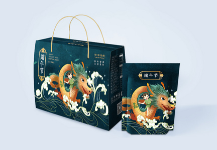 国潮风端午节粽子礼盒包装图片