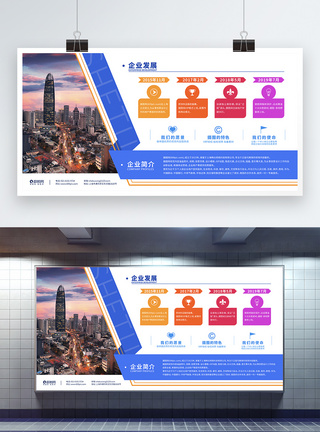 企业发展历程文化宣传展板图片