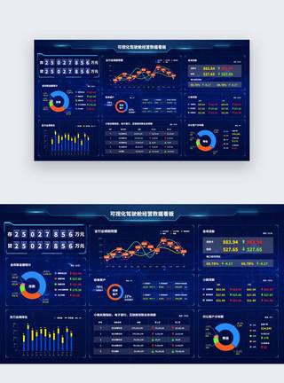 金融数据提供可视化驾驶舱数据看板金融银行后台大数据大屏设计模板