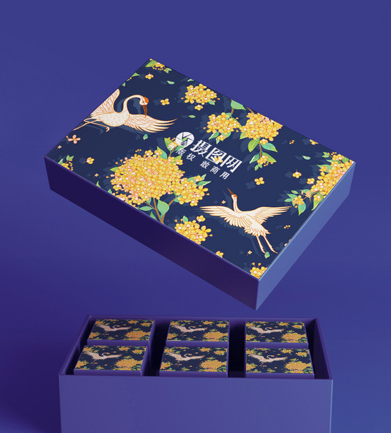 中秋节月饼包装盒样机图片