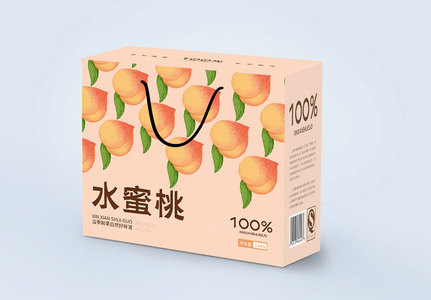 水蜜桃水果礼盒包装图片