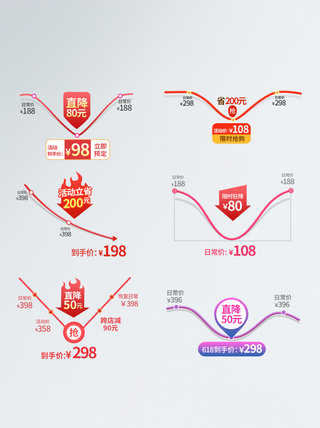 活动促销价格曲线图标图片