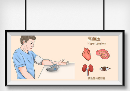 高血压科普医疗插画图片