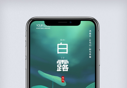 简约二十四节气白露手机海报图片